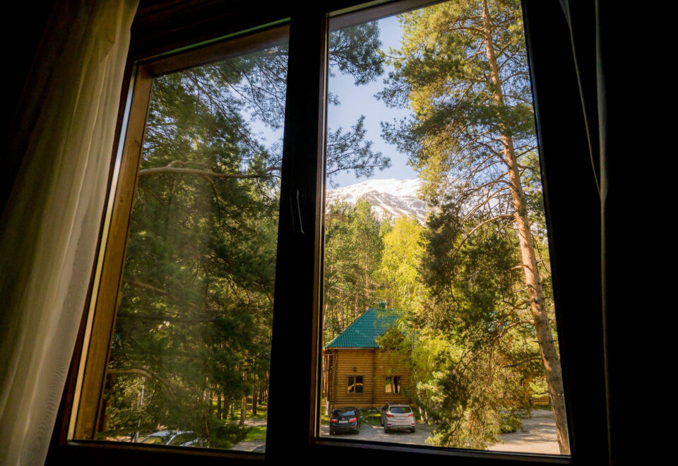 Вид из окна. Эко-Отель Skazka Lodge