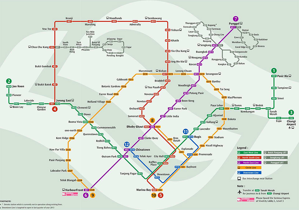 Метро в Сингапуре. Схема